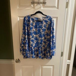 J. Crew floral ruffle top